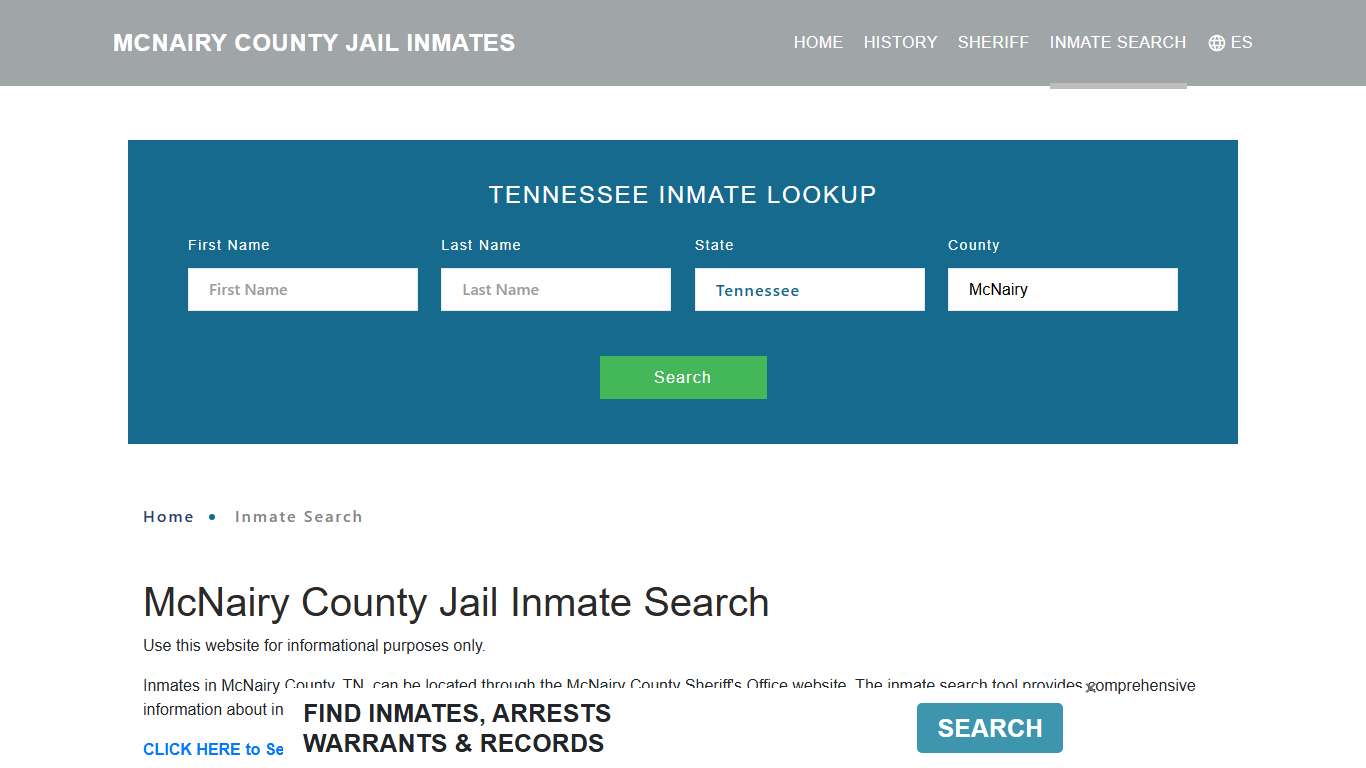 McNairy County, TN Detainee Lookup